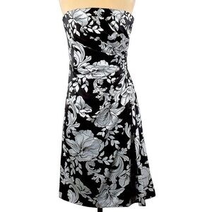 WHBM Flattering Black and White Floral Dress